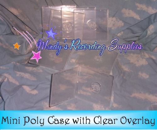 Mini Poly Slim Case for 3&#034; CD DVD w clear overlay 10 pk