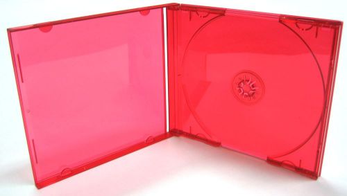 100 New Red 10.4mm Single CD Jewel Case w/tray, Assembled, Rare, BL110RED