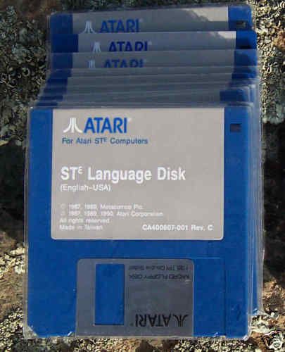 5 each Disk 3 1/2&#034;/3.5&#034; Atari STE Language Disk DSDD New