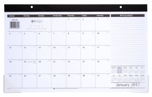 AT-A-GLANCE Compact Monthly Desk Pad Calendar 2015, 17.75 x 10.88 Inch Page S...