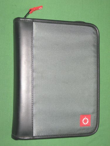 Compact ~1&#034; removable rings~ grey sport franklin covey planner zipper organizer for sale