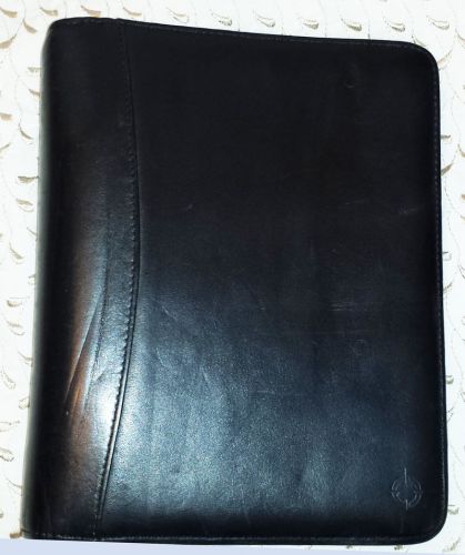 Franklin covey black full-grain nappa leather classic planner binder +90 inserts for sale