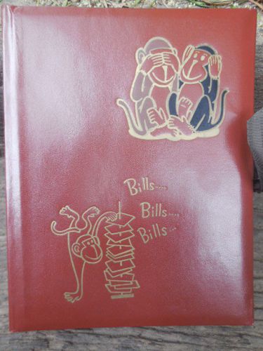 Retro Bills Document Folder Organiser Three Wise Monkeys Vintage Japan