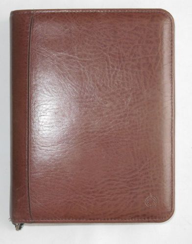 10&#034; Franklin Covey 21514 Top Grain Leather Zip-up 7 Ring Day Planner Binder