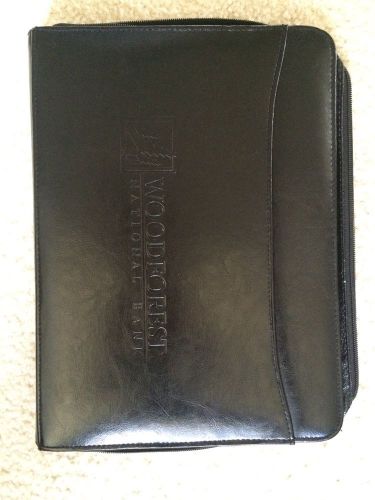 Woodforest national bank leather binder folder leed&#039;s storage divider for sale