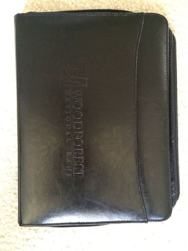 Woodforest National Bank Leather Binder Folder Leed&#039;s Storage Divider