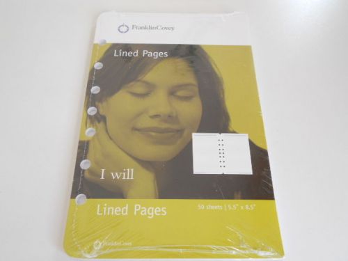 Franklin Covey Lined Pages - 50 Sheets - 5.5&#034; X 8.5&#034; - Factory Sealed