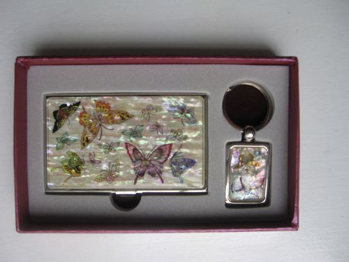NWT - Butterfly Keyring, Business Card Holder, NEVER USED, Comes in Gift Box Sho