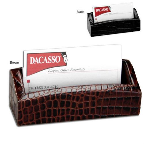 Crocodile Embossed Leather Business Card Holder Office Home Business Accessory