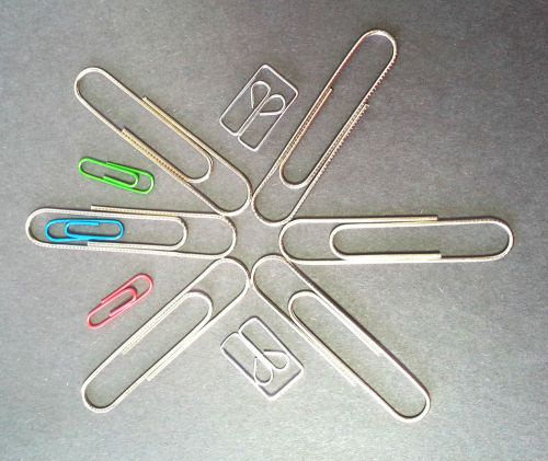 Big Clips Book Mark + Assorted Colors Paper Clips * Brand NEW