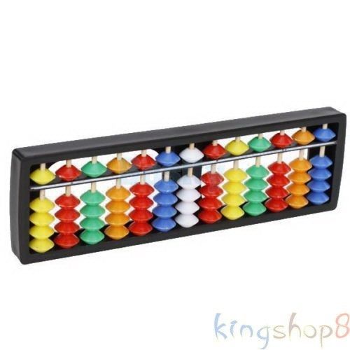 Plastic Portable 13 Rods Abacus Arithmetic Soroban Calculating Tool Colorful Hot