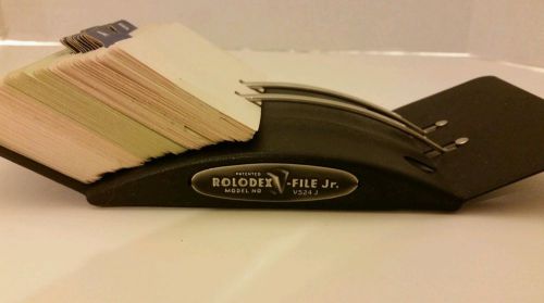 Vintage Rolodex V-File Jr Desktop Card File V524-J Black Metal