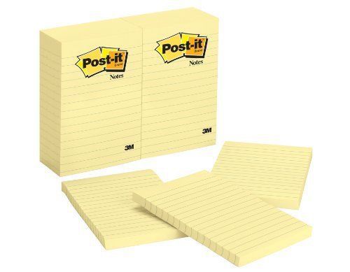 Post-it ruled adhesive note - self-adhesive, repositionable - 4&#034; x 6&#034; - (660yw) for sale