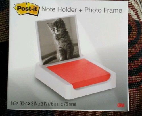 Post-it note holder + photo frame?color white ?holds photo 3&#034;x3&#034;?new for sale