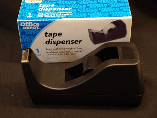 New In Box Office Depot Foam Cushioned Weighted Base Black Tape Dispenser 520328