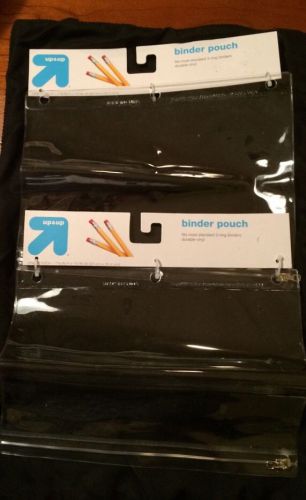 Two Durable Three Ring Binder Clear Pouches/ Brand New