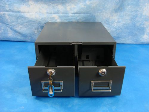 Steelmaster art steel grey index card industrial file cabinet w/ keys stacking for sale
