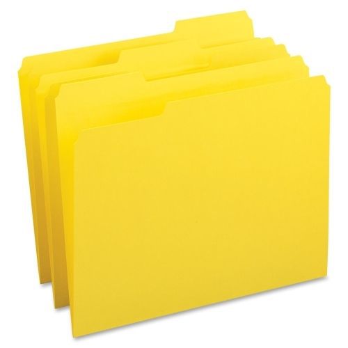 Business Source Color-coding Top Tab File Folder - Yellow - 100/ Box - BSN65778