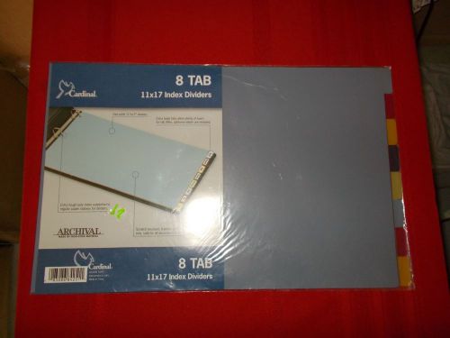Cardinal 8 tab 11x17 index dividers for sale