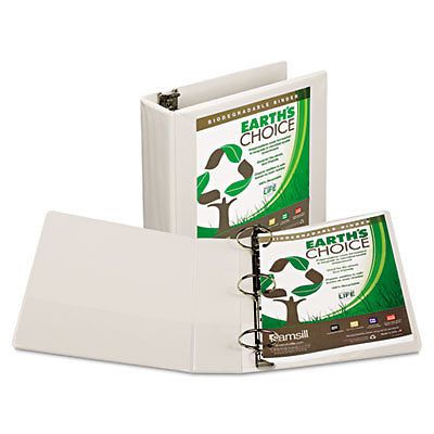 Earth&#039;s Choice Biodegradable Round Ring View Binder, 3&#034; Capacity, White