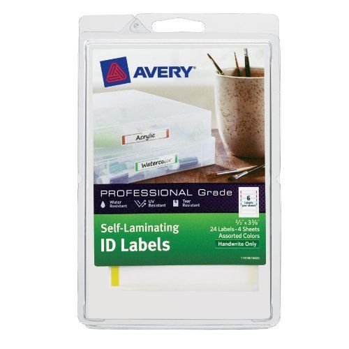 Avery Handwrite Only Self-laminating Id Labels - 3.38&#034; Width X 0.67&#034; (00748)