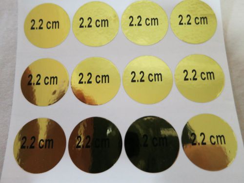 184 Hologram Gold Round Personalized Waterproof Name Stickers Small Labels 2.2cm