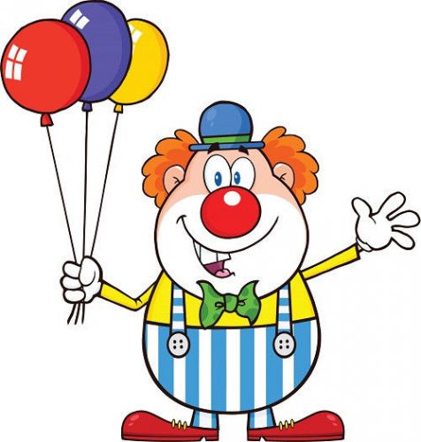30 Custom Clown With Balloons Personalized Address Labels
