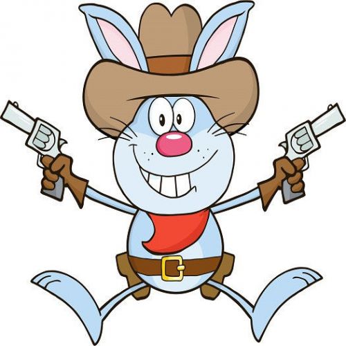 30 Custom Blue Cowboy Bunny Personalized Address Labels