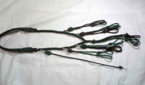 Paracord Duck Lanyard Hand Made Green and Black will hold 8 call and 1 whistle