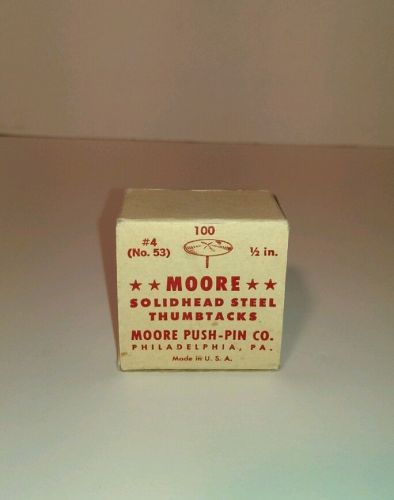 Solidhead Steel Thumbtacks, 1/2&#034;, Original Box, Moore