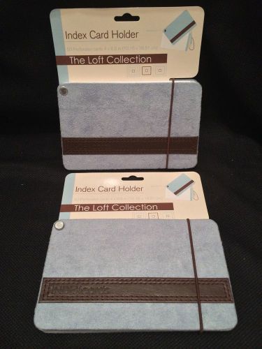 Set Of 2 Loft Collection Index Card Holder w/50 Lined Perforated 4x6.5&#034;