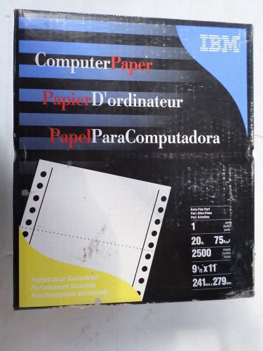 IBM - 9 1/2 x 11 BLANK Perforated Continuous Feed Paper - 20lb - 2500sheets