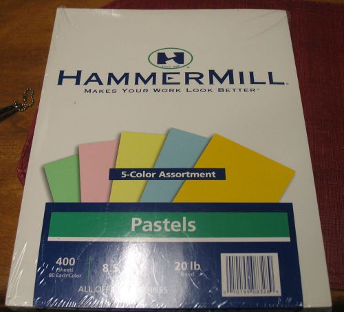 HAMMERMILL 5- COLOR ASSORTMENT   PASTELS  400 SHEETS U.S.A. 2002