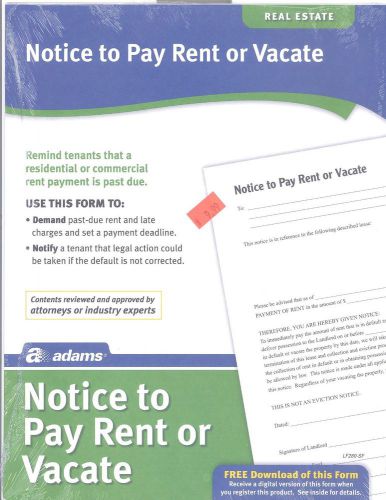 Notice to Pay Rent or Vacate form