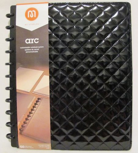 New Staples M ARC Customizable Notebook System Patent Quilted 8.5&#034;x11&#034; Black arc
