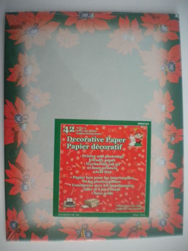 *NEW*~42 Decorative Vintage Christmas &#034;POINSETTIAS&#034; Computer Stationery Sheets