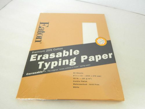 Eaton Erasable Typing Paper Premium 25% cotton NIP 80 sheets 16 lb acid free
