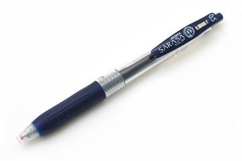 Zebra Sarasa Push Clip Gel Ink Pen 0.5 mm Dark Blue Ink