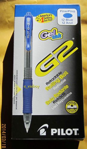 ? PILOT G2 Gel Blue Ink 12 Pens Rolling Ball NEW