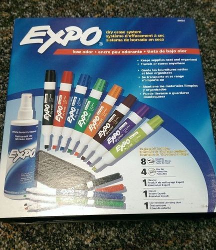 ** NEW ** EXPO dry erase 15 piece system / kit (markers, eraser, cleaner)