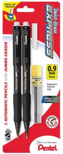 Twist-Erase EXPRESS Mechanical Pencil 0.9mm Office Colors w/ Lead and Eraser 2Pk