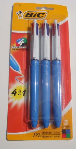 3 bic 4 color pens blue red green black * free ship usa for sale