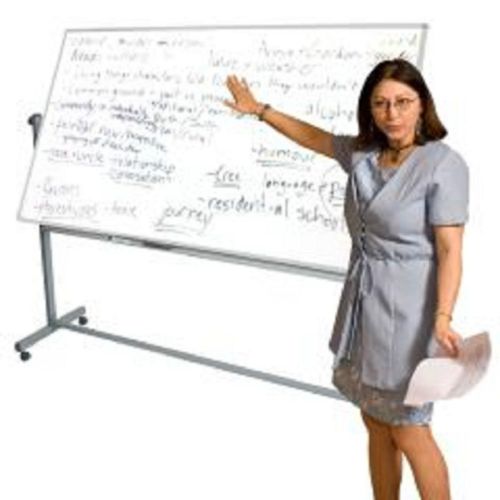 NEW 2 PACK Double Sided Magnetic White Board 72&#034; X 40&#034; w&#039; Stand, Silver Frame