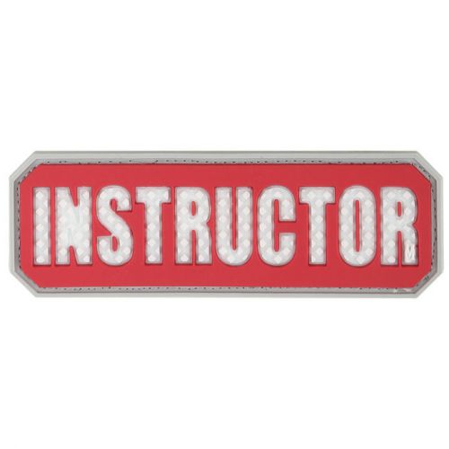 Maxpedition 3-D PVC RED  INSTRUCTOR PATCH  3&#034; Length 1&#034; High