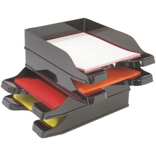 Deflecto 63904 docutray multi-directional stacking tray 2 pack for sale