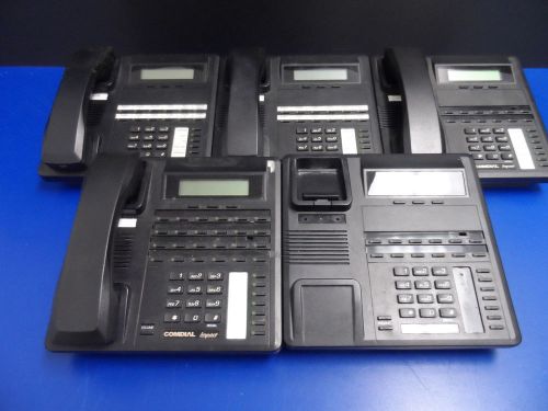 Lot of 5x Comdial Impact 8312SJ-FB 8324SJ-FB Black Phones Sold As Is Working