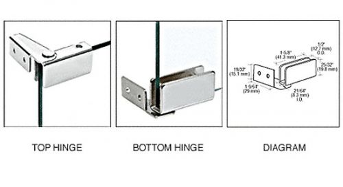 Crl chrome recess mount glass door hinges 3/16&#034; and 1/4&#034; (5 and 6 mm) glass for sale
