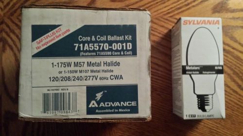 175 watt advance 71a5570-001d metal halide ballast  and (1)175 w watt  ed17 bulb for sale
