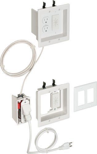 Arlington tvbra2k-1 in-wall wiring kit, pre-wired tv bridge, 2-gang boxes, white for sale