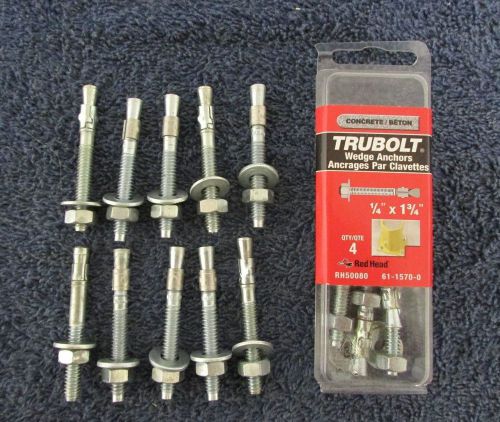 Redhead ws-1416 lot of 14 wedge anchors 1/4&#034; x 2-1/4&#034;,1-3/4&#034; masonry brick a1-28 for sale